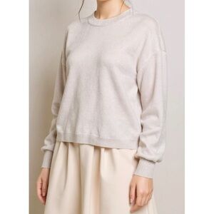NakedCashmere Soft Beige Crew Neck Sweater